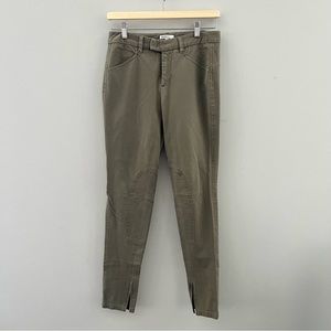 Vince Olive Slim Cropped Pants Zipper Detail Size 2